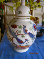  Porcelán fedeles váza madaras