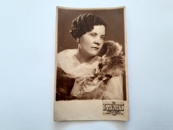 Régi női fotó 1934 vintage fénykép Frici Fotó Műterem Újpest