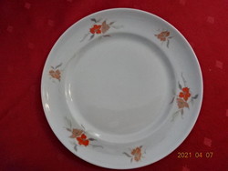 Alföldi porcelán kistányér, narancs színű virággal,  átmérője 19 cm. 