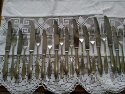 Antique krupp berndorf or Art krupp alpaca knife and fork, small and large size, cutlery set 30 pcs