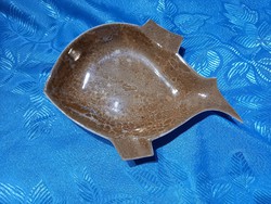 Hollóházi lüszter mázas hal formájú hamutál hamus