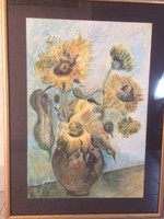 Sunflowers, with 44x60 frame, watercolor paper