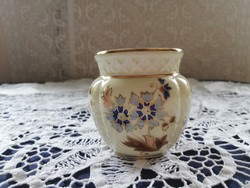 Eladó régi Zsolnay buzaviragos porcelán kiskaspo, váza! 