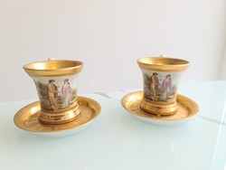 Pazar 18.-19.századi aranyozott teás-kávés csészepár