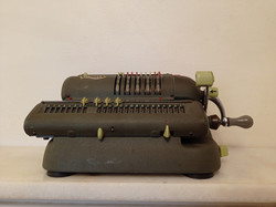 antik pénztár számológép számoló gép eredeti ponyvájával 4174
