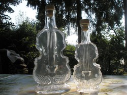 Új-Hegedű formájú italos üveg-díszüveg-pálinkás-boros 