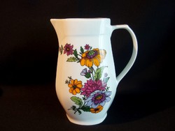 Alföldi porcelán virág mintás nagy vizes, teás kancsó, kiöntő 22 cm magas