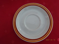 Lowland porcelain, brown striped coffee cup placemat. He has!