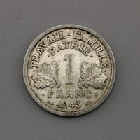 1 Franc Francia érmé 1943