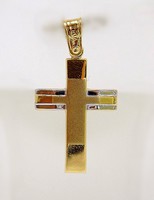 Yellow and white gold cross pendant (zal-au94593)