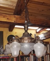 Antique 5 arm bronze chandelier