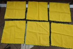 Set of 6 yellow cloth napkins