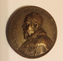 19. századi bronz érem  "X. Kelemen pápa"es további 3 pápai bronz érem