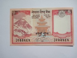 Unc 5 Rúpia 2008 Nepál  !!  