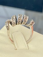 Különleges antik ezüst gyűrű Markazit kövekkel