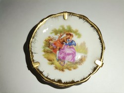 Szép eredeti Limoges porcelán mini tányér dísztányér életkép zsáner jelenet