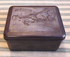 Antique douwe egberts tea metal box, tin box