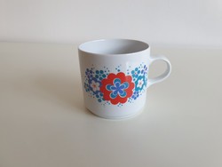 Retro Alföldi porcelán virágos bögre régi teás csésze