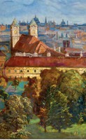 Károlyi Andor (1894-?):Kilátás a Rózsadombról  olaj,vászon