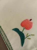 Hand-stitched, embroidered, linen handkerchief (2 pcs.)