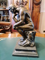 Gondolkodó ember - bronz szobor műalkotás 