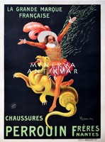 Vintage francia csizma cipész suszter reklám plakát reprint nyomat Cappiello sárga sárkány nemes