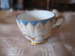 Jelzett , mini porcelán csésze ,  5,2 x 4,3 cm , fogóján piciny kopás