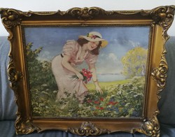 Illencz Lipót (1882- 1950)   Virág szedő lány