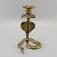 Snake candle holder, old bronze snake cobra candle holder