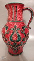 Fiery red gmundner ceramic pouring jug large, marked