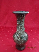 Hungarian ceramic vase with rose pattern. He has!