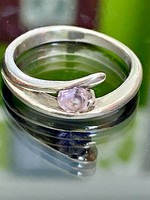 Art-deco Stílusú ezüst gyűrű Ametiszt kővel