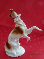German quality porcelain, antique dog figurine with slippers in his mouth. He has!