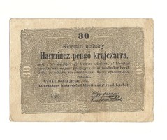 1849 es 30 pengő krajczárra Kossuth bankó papírpénz bankjegy sor ig n 1848 szabadságharc pénze