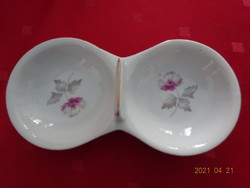 Lowland porcelain salt shaker with purple flowers, length 16 cm. He has!