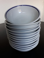 12 db Zsolnay porcelán kék csíkos tányér gulyás, halászlé, kocsonya partihoz