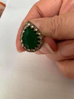 Mutatós smaragd, cirkónia köves ezüst gyűrű
