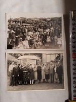 Old Photo Postcard Set (Vehicles, People) 2pcs