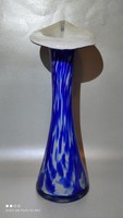 33 cm magas MOST ÉRDEMES!!!  kétrétegű üveg kála váza királykék színű  nagy méretű