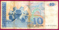 * Külföldi pénzek:  Macedónia  1993  10 dinár