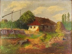 1E015 XX. századi magyar festő : Tanyaudvar