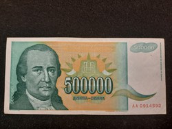 Gyönyörű Jugoszláv 500000 Dínár 1993