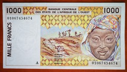 Közép-Afrikai Államok 1000 Francs 2001 UNC