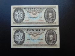 2 darab 50 forint 1983 Sorszámkövető UNC ! 02