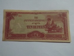 Szép 10 Rúpia 1942 Japánl  !!  Hajtatlan !