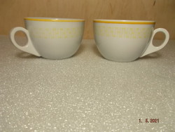 Pair of old Zsolnay yellow patterned mugs ---3---