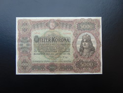 5000 korona 1920 5 B 01 nagy méretű bankjegy !