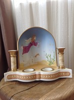 Régi Villeroy & Boch kézzel festett porcelán mécses és gyertyatartó oltár
