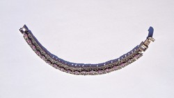 18,7 cm. hosszú ametiszt és markazit köves 925-ös karlánc