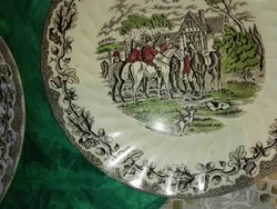 Angol porcelán, Irronsthone lovas jelenetes lapos tányér....fajansz.